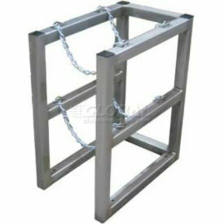 JUSTRITE Stainless Steel Cylinder Tube Rack, 1 Wide x 2 Deep, 16"W x 26"D x 30"H, 2 Cylinder Cap. 35088